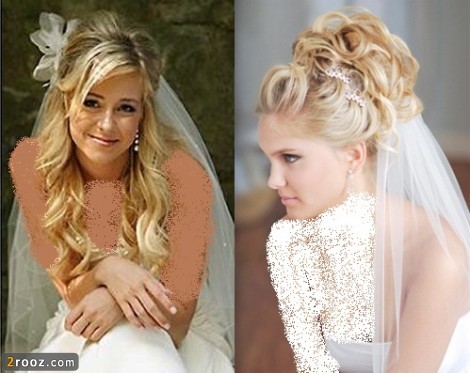 Wedding Hairstyles for Long Hair with Veil 470x373 جدیدترین مدل های شینیون عروس 2013