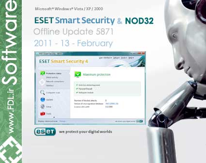 ESET NOD32 Offline Update 5871 - آپدیت آفلاین آنتی ویروس NOD32 و اسمارت سکیوریتی نسخه 3 و 4
