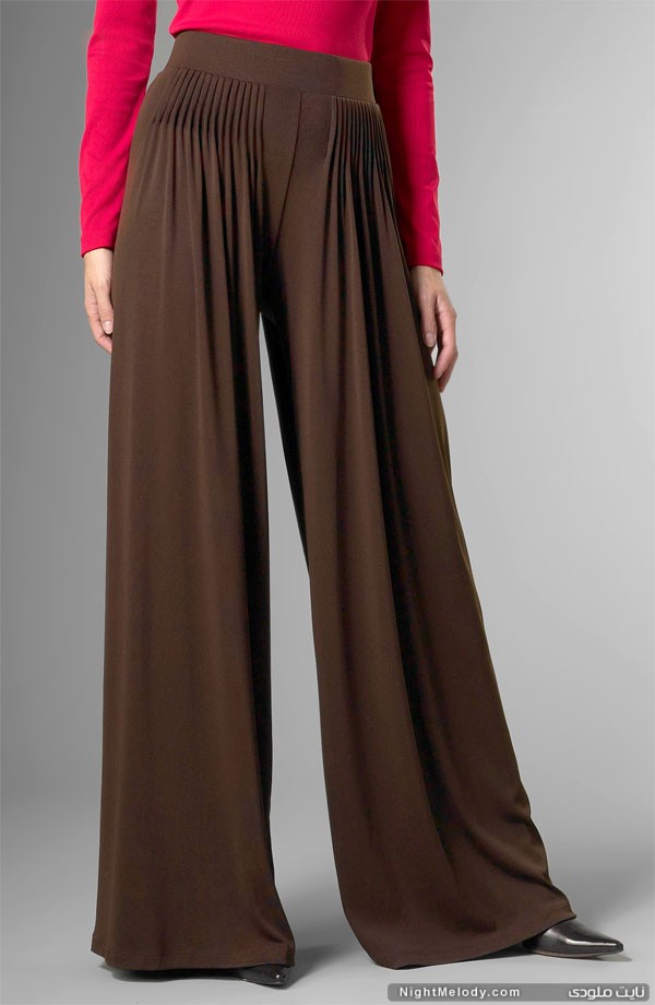 brown Palazzo pants fashion new look مدل شلوار های تابستانی زنانه۹۲