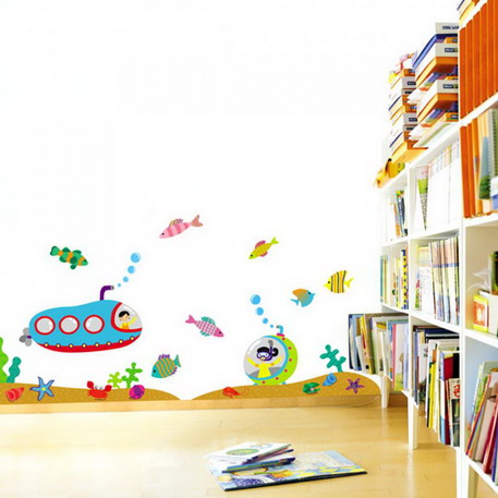 Colorful and Attractive Fish Sea Wall Stickers in Baby Bedroom Ideas Amazing Wall Stickers Design, Give Pleasing Atmosphere in Rooms